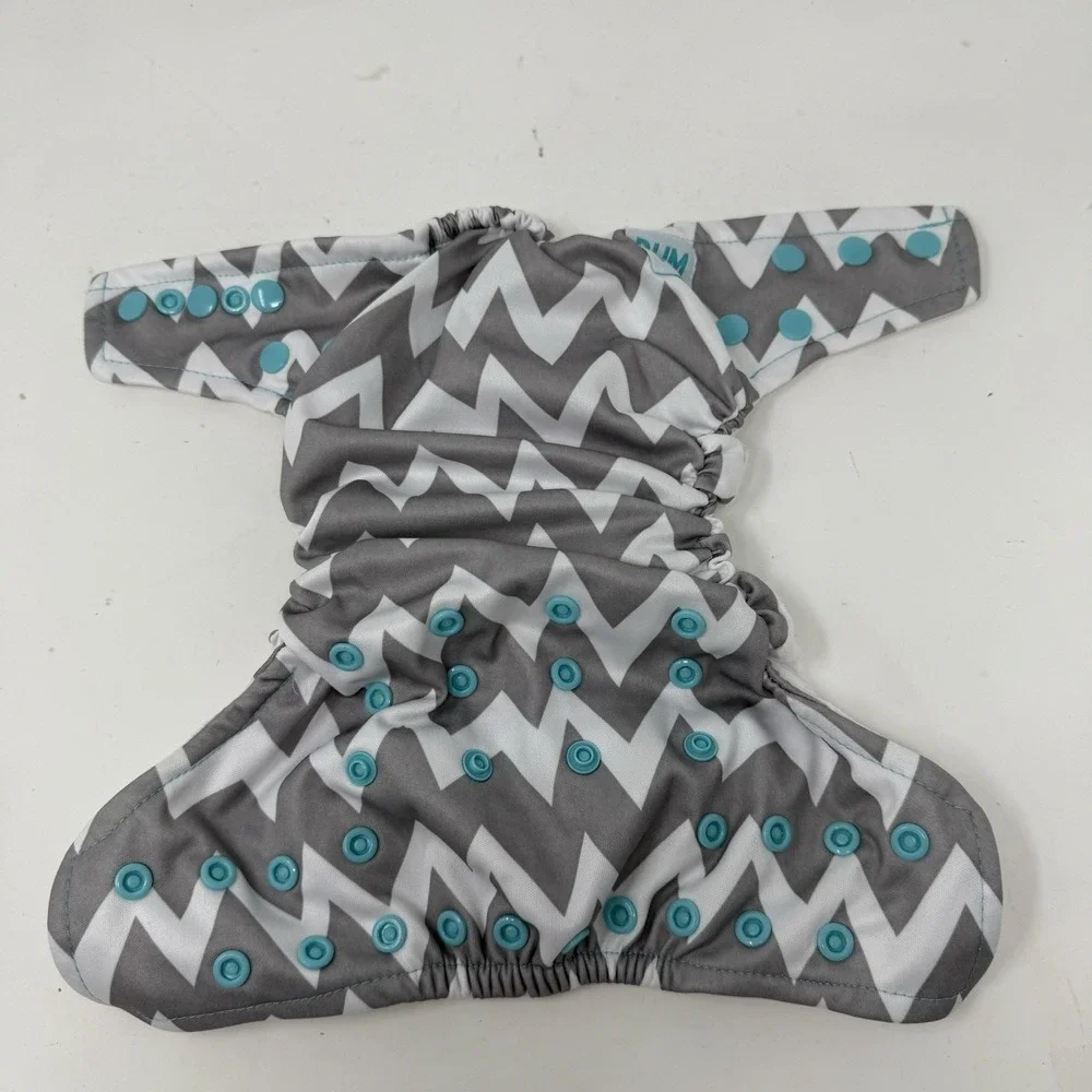 BumKins Pocket Diaper Cloth Diapers One Size Adjustable Washable Gray w Insert